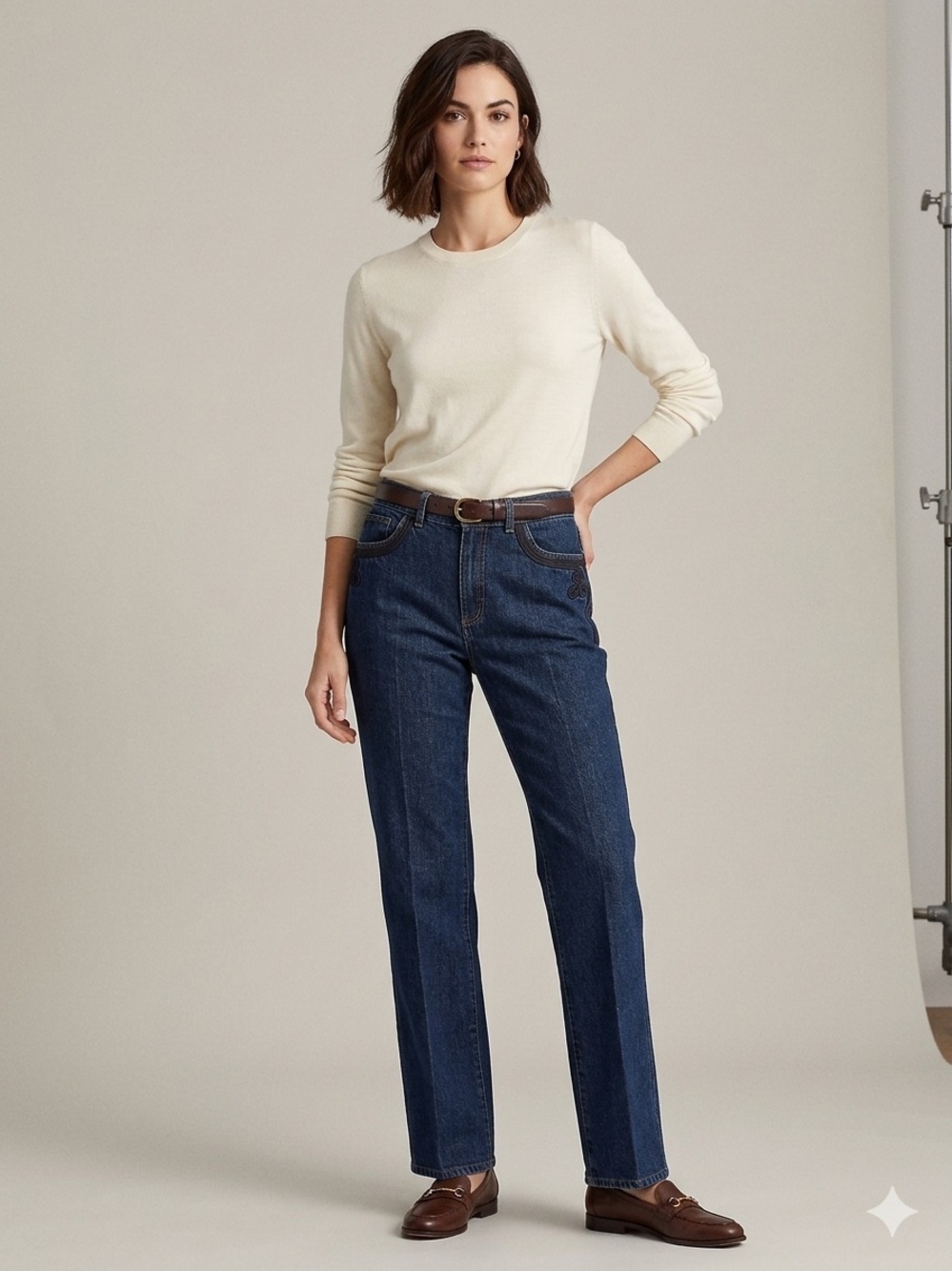 Lauren Ralph Lauren Dark Blue Straight-Leg Jeans